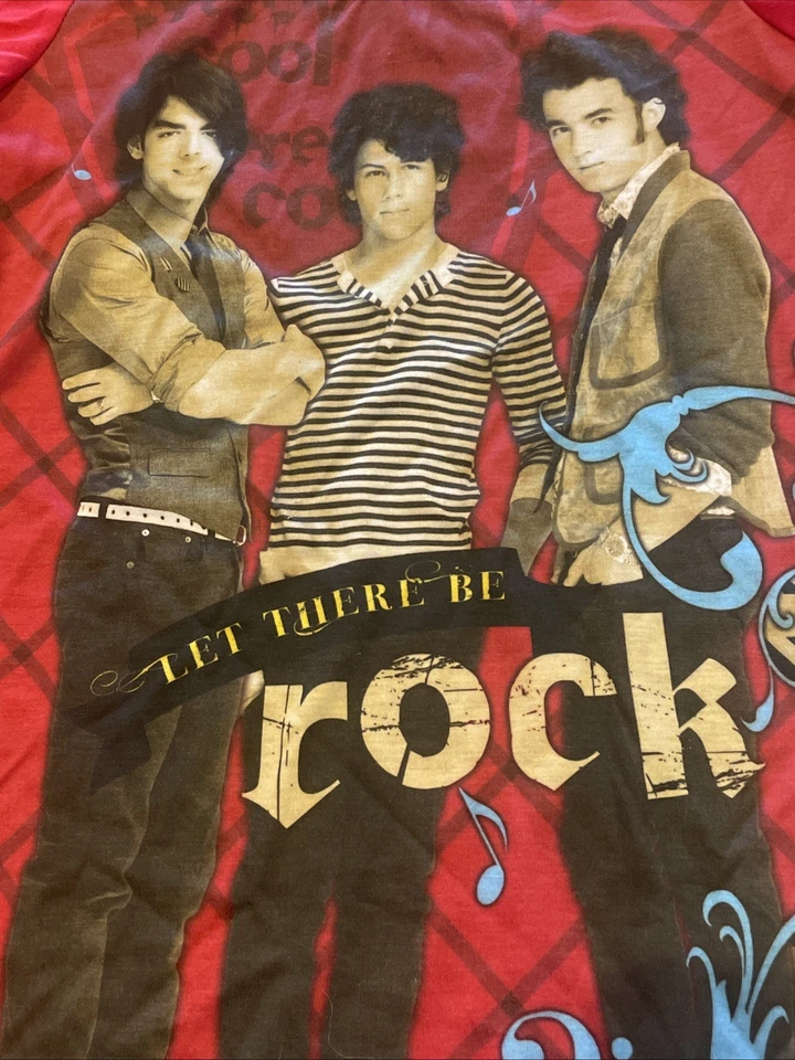 NOS NWT Disney Pajamas Nightgown Kids XL Jonas Brothers Let There Be Rock Prop - Image 2 of 4