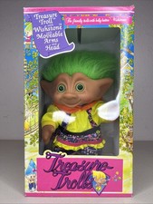 Vintage Ace Novelty Treasure Troll With Wishstone Jumbo 9 Green Hair NIB 90s