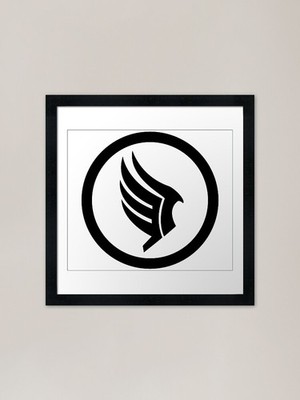 Mass Effect - Paragon Logo (schwarz) gerahmtes Wandbild Poster Leinwanddruck Bild