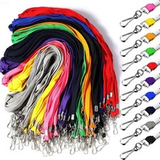 200 Pcs Flat Badge Lanyards for ID Badges Bulk Assorted Color Neck Lanyard wi...