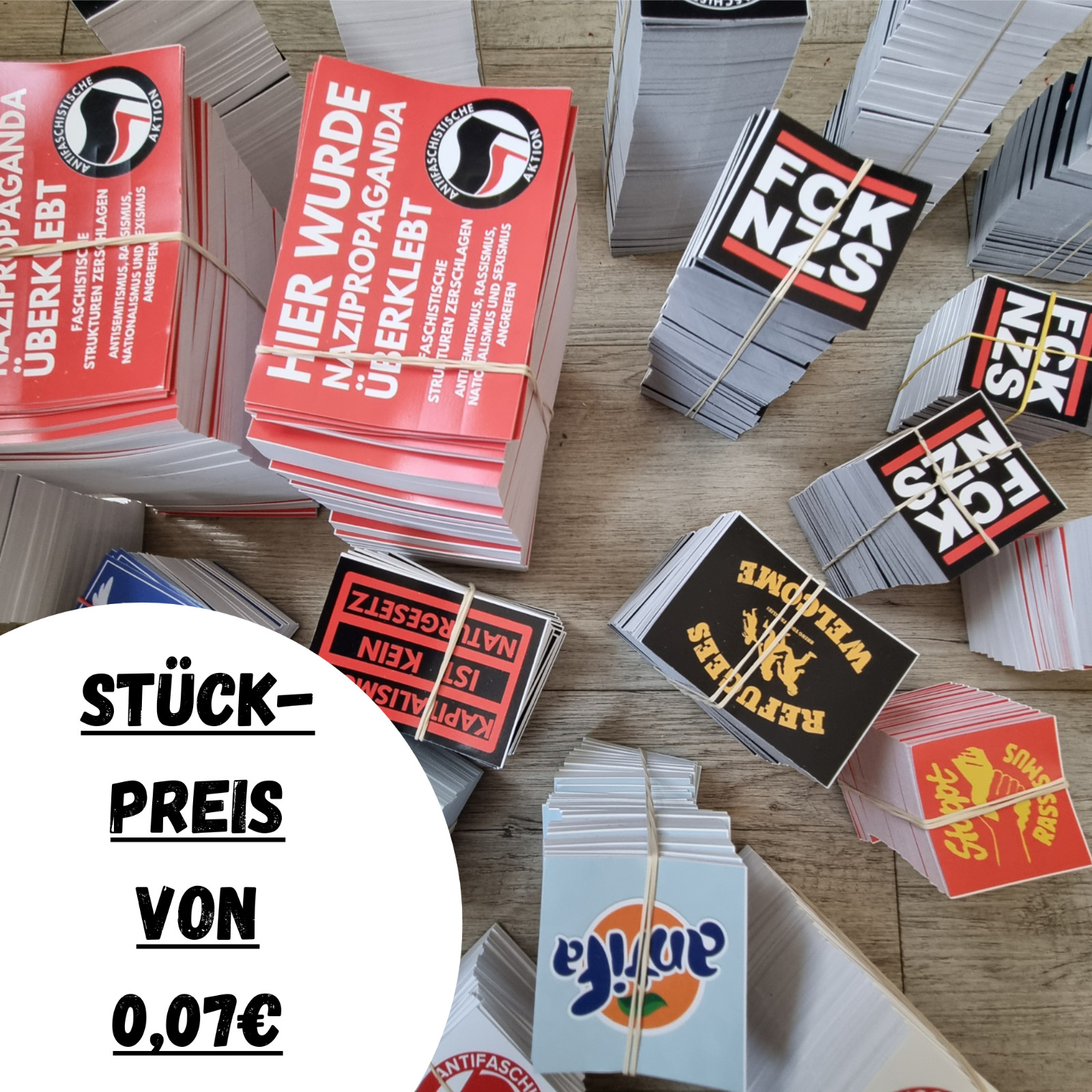 1.000 x Stickern gegen rechts ! Diverse Motive