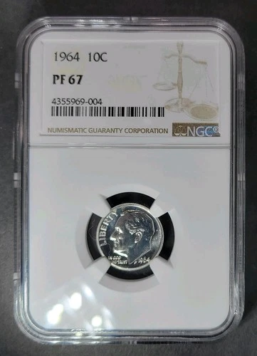 1964 Roosevelt Dime Proof PF67 NGC Graded. Great Price! FREE SHIP