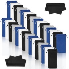 100 Pcs Microfiber Pouch Case Bulk Microfiber Soft Sunglasses Pouch with 2 Ey...