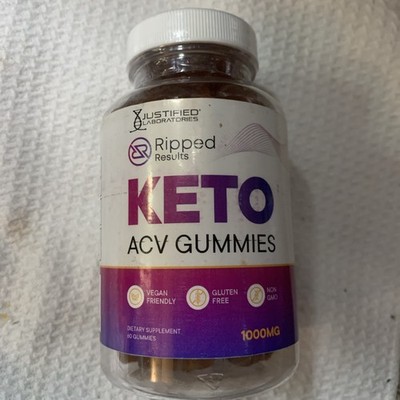 Ripped Results Keto+ ACV Gummies 1,000mg, 60 Gummies - EXP: 04/2026