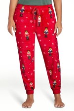 Joyspun Womens Jogger Pants Plush Sleep Red Pepper Size XL 16-18 