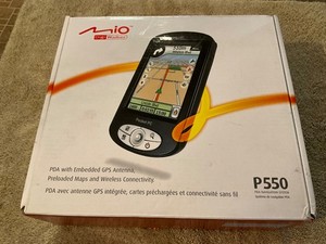 Mio P550 GPS PDA Navigation System Device W/Box Charger Untested ASIS