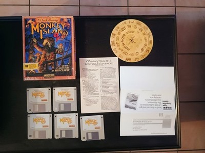 Monkey Island 2 Le Chucks Revenge IBM PC 3.5'' Floppy Disk Big Box 5 Game VINTAGE