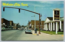 Vintage Webster City Iowa 2nd Street Postcard 1981 Street Scene