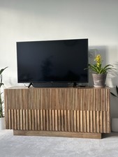 Swoon 3 Door Sideboard In Natural Oak Stained Mango Wood Excellent Condition