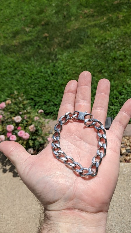 steel by design mens curb link bracelet 8 1/4 inch long