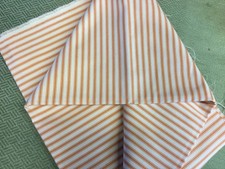 100 cm x 137 cm Ian Mankin Ticking 1 cotton stripe fabric Remnant orange