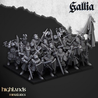 Knights of Gallia Modelle vollständige Liste Helden Landschaft Highland Miniaturen