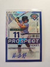 2024 Panini Prospect Edition Heriberto Hernandez Blue Wave Prospect Auto 56/75
