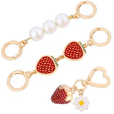 3PCS Bag Extender Chain for Women, Strawberry Pearl Purse Strap Extenders  S...