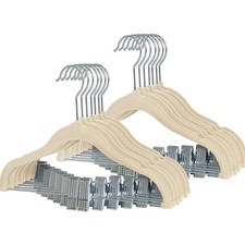 Non-Slip Clothes Hangers for Baby and Kids 20-Pack Velvet Hangers with Movabl...