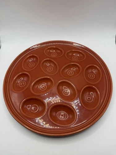Fiesta Persimmon Deviled Egg Tray Plate Platter Fiestaware 11”