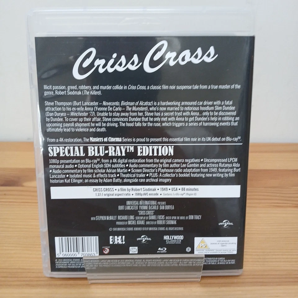 Criss Cross Blu-Ray The Masters Of Cinema Eureka # 231 Rare OOP VGC UK Release - Image 2 of 3