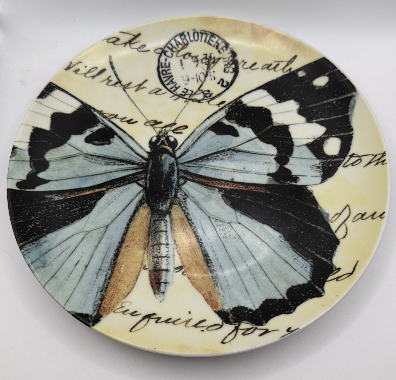 Pottery Barn Butterfly Plate Postcard Collection Dessert Salad Plate Replacement
