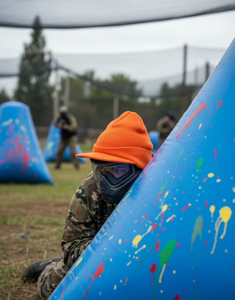 New Orange Knit Radar Cap Visor Beanie Hat Warm Winter Hiking Paintball Sports - Image 3 of 4