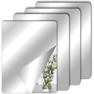 4 Stück Acrylspiegel Self-adhesive Rectangular Wall Mirrors 30x20cm