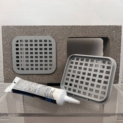 Cinder Block Hole Covers Set of 2   5.3  x 4.5  Block Wall Insert Mesh Screen