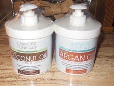 2 Advanced Clinicals Spa Size Argan Oil & Coconut Oil 16 fl oz Beauty Cream