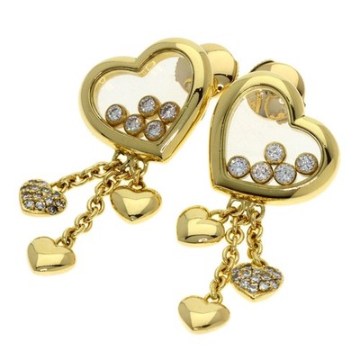 Chopard  Happy Diamond earring K18 Yellow Gold  Ladies [Used]