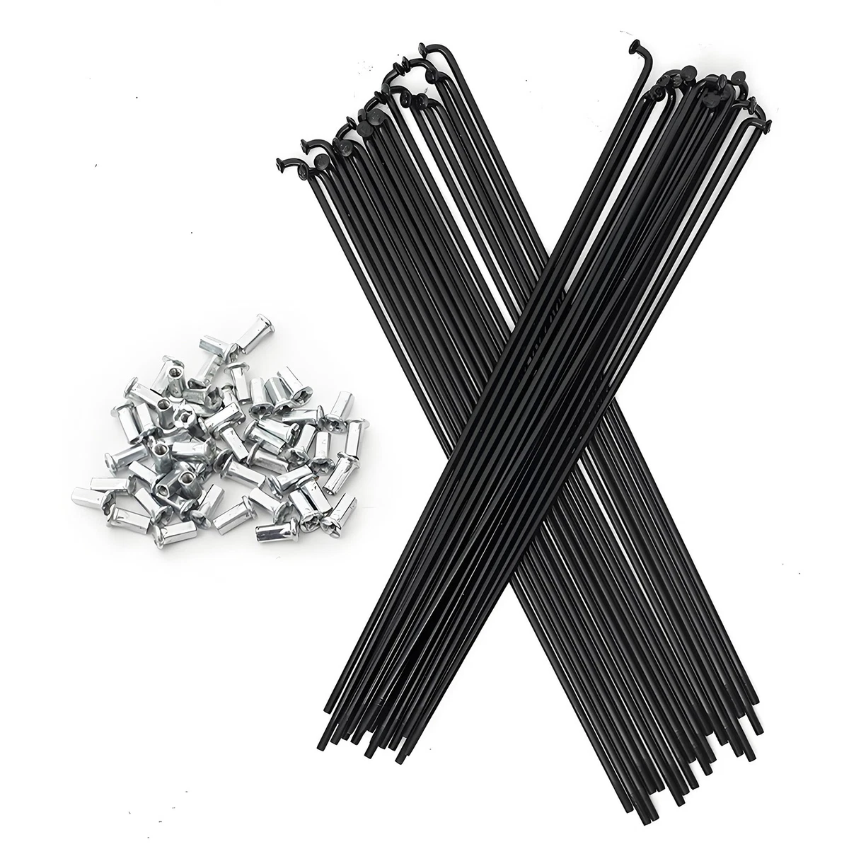 36 Raggi Per Bicicletta 12G Da 90 Mm In Acciaio 45 – Con Nippli, Per Ruota Bici, Mountain Bike, Città, Colore Nero