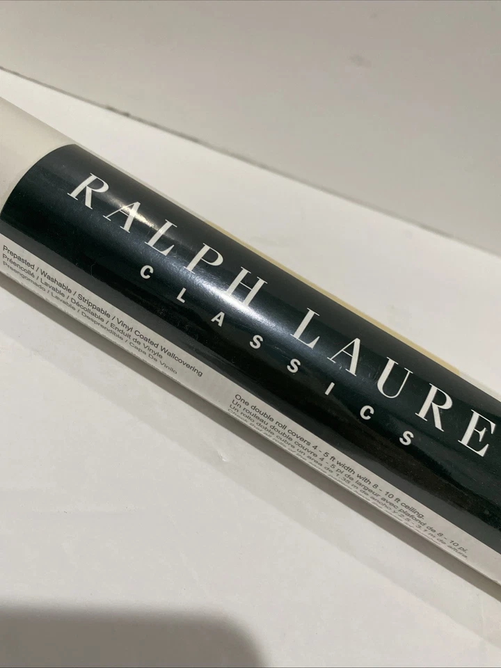 Vtg. Ralph Lauren Wallpaper Yellow & White Stripe Double Roll 60 sqft 24” - Image 3 of 4