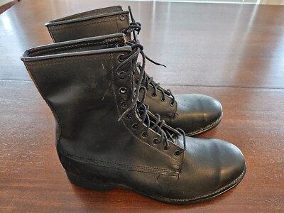 Vintage BILTRITE ANSI Z41-1983/75 Black Leather Combat Boots Steel