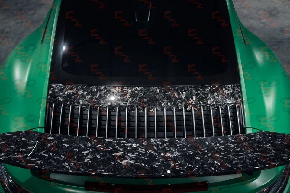 Porsche 911 992 Turbo S Forged Carbon Fiber Trunk Grille Lid Panel Air Guide - Image 2 of 4