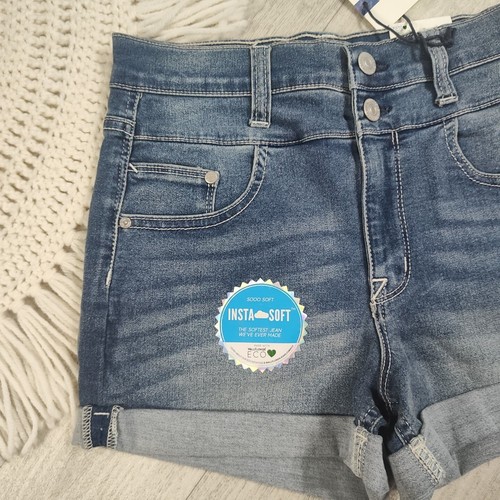 Nwts! Wallflower Junior's Size 5/27 Light Wash Blue Sassy High Waist Shorts - Picture 2 of 19