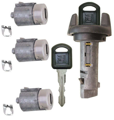 GM OEM Ignition Key Switch Lock Cylinder & Door & Rear Lock Tumbler Set 2 Keys - Bild 2 von 3