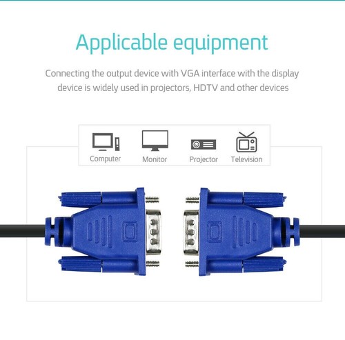 VGA SVGA 1.5M / 3M 15 Pin Monitor Extension Cable Male to Male Lead For TV LCD - Picture 6 of 13