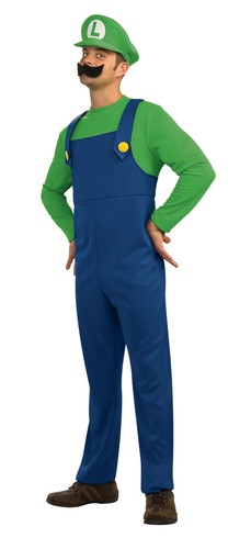 Costume Carnevale Uomo Da Luigi Di Super Mario Bros Deluxe Vestito  Travestimento | eBay