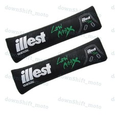 X2 Black JDM ILLEST BRIDE Seat Belt Cover Shoulder Pads Embroidery for Honda New