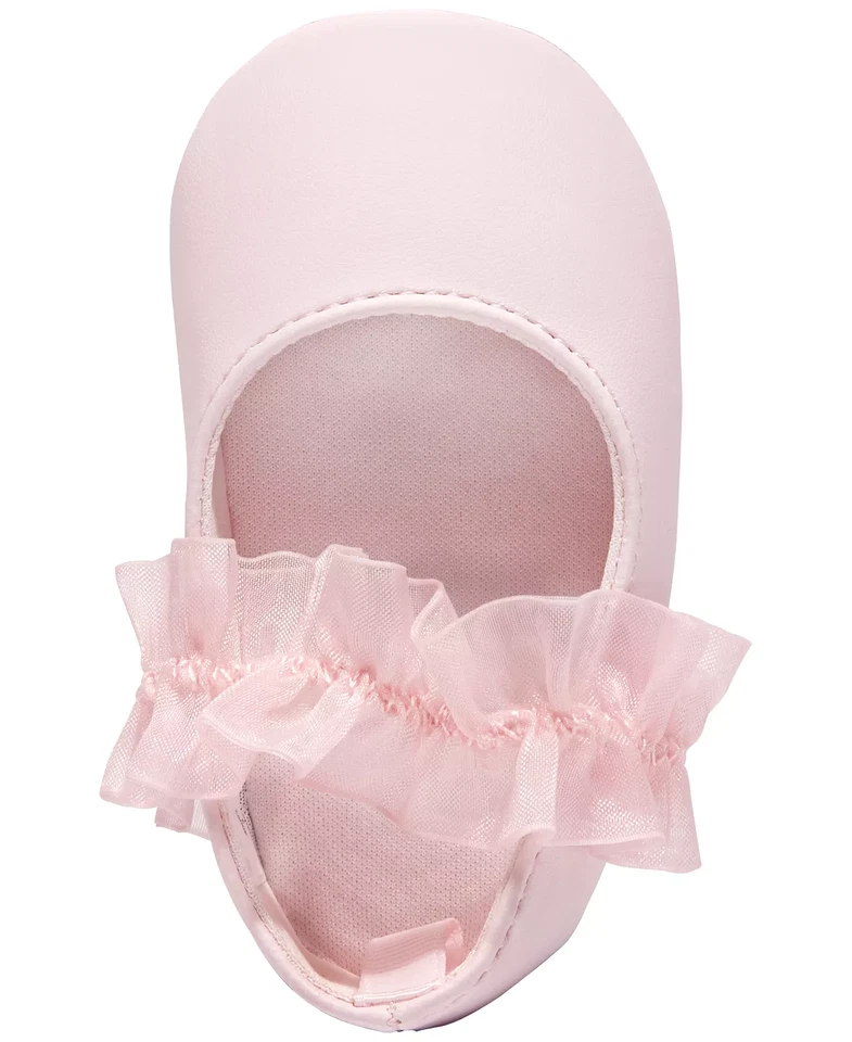 First Impressions Bebé Niñas Talla 3C Sin Cordones Tul Ballet Pisos en Rosa Claro Foto 2 de 4