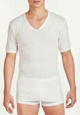 RAGNO 060038 Maglietta Scollo V Uomo 100% Lana Merinos BIANCO