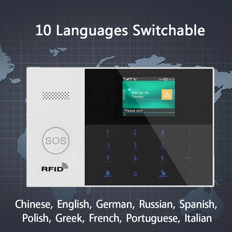 C46 Tuya WIFI APP GSM Wireless IR Home Security Alarm Burglar System+RFID Access - Image 3 of 4