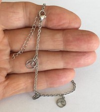 Stainless steel 9.5" Ocean waves Ankle bracelet with 2" extension