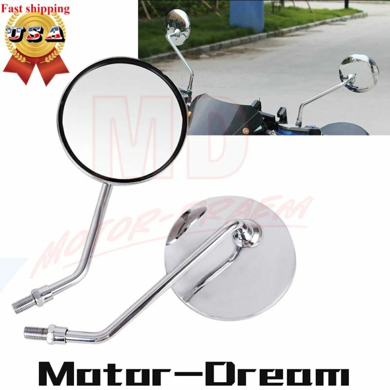 L&R Motorcycle Rearview Side Mirrors For Honda CB200-750 CL200-450 GL1000 CX500 - Image 4 of 4