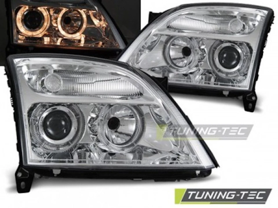 2X Faros Angel Eyes Para Opel Vectra C / Signum Bj. 02-05 Cromo - Imagen 2 de 2