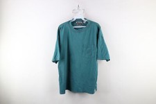Vintage 90s Bugle Boy Mens Large Distressed Baggy Fit Pocket T-Shirt Teal Cotton