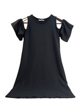 ZARA Trafaluc Black Cold Shoulder Dress Size Small Little Black Dress EUC