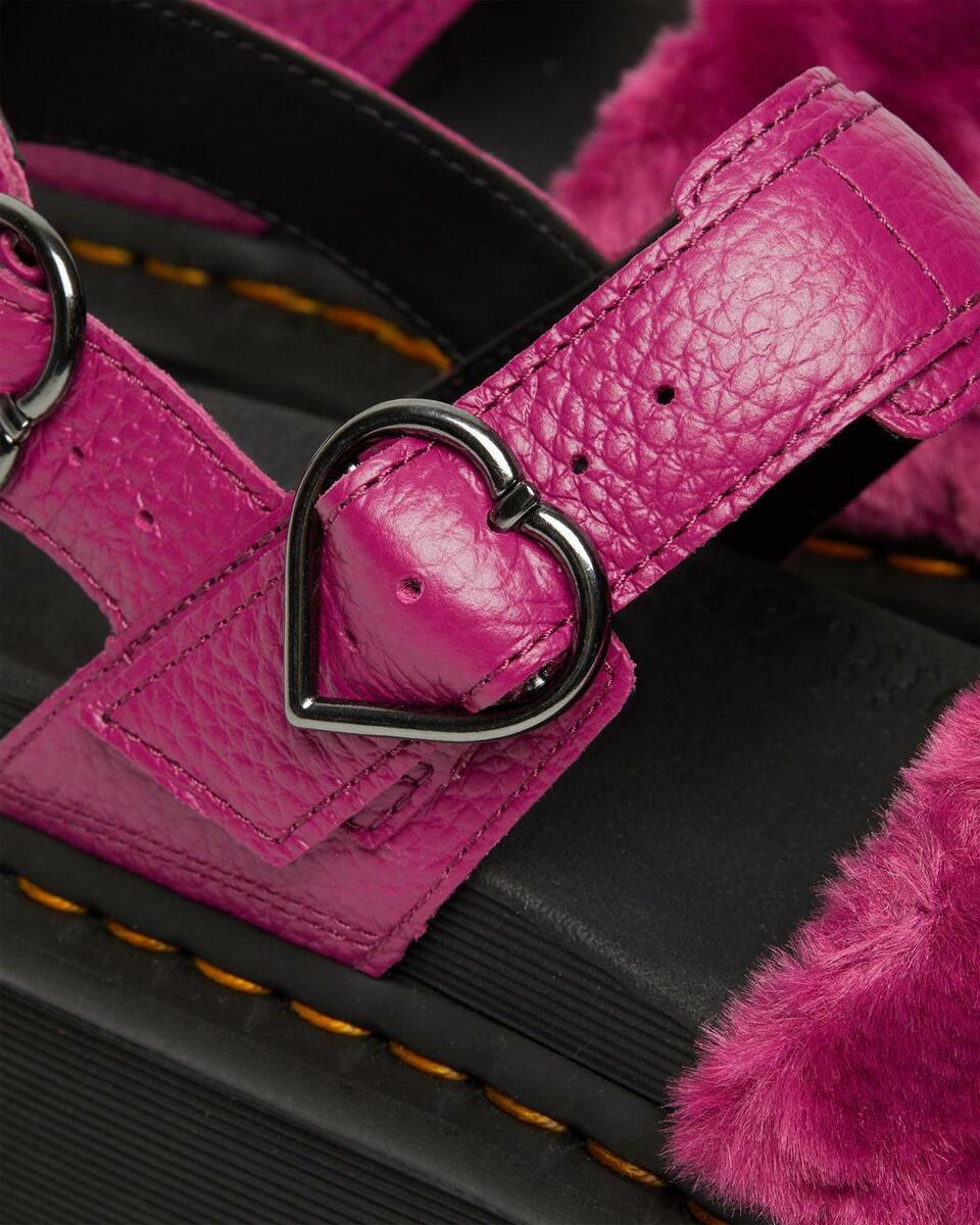 Dr. Martens Voss Quad Fluffy Faux Fur Pink Heart Platform Dr. Martens Voss Quad Fluffy Faux Fur Pink Heart Platform