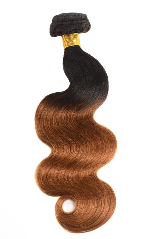 20" 22" 24" Ombre Body Wave Human Hair 3 Bundles + 18″ Closure - Image 2 of 4