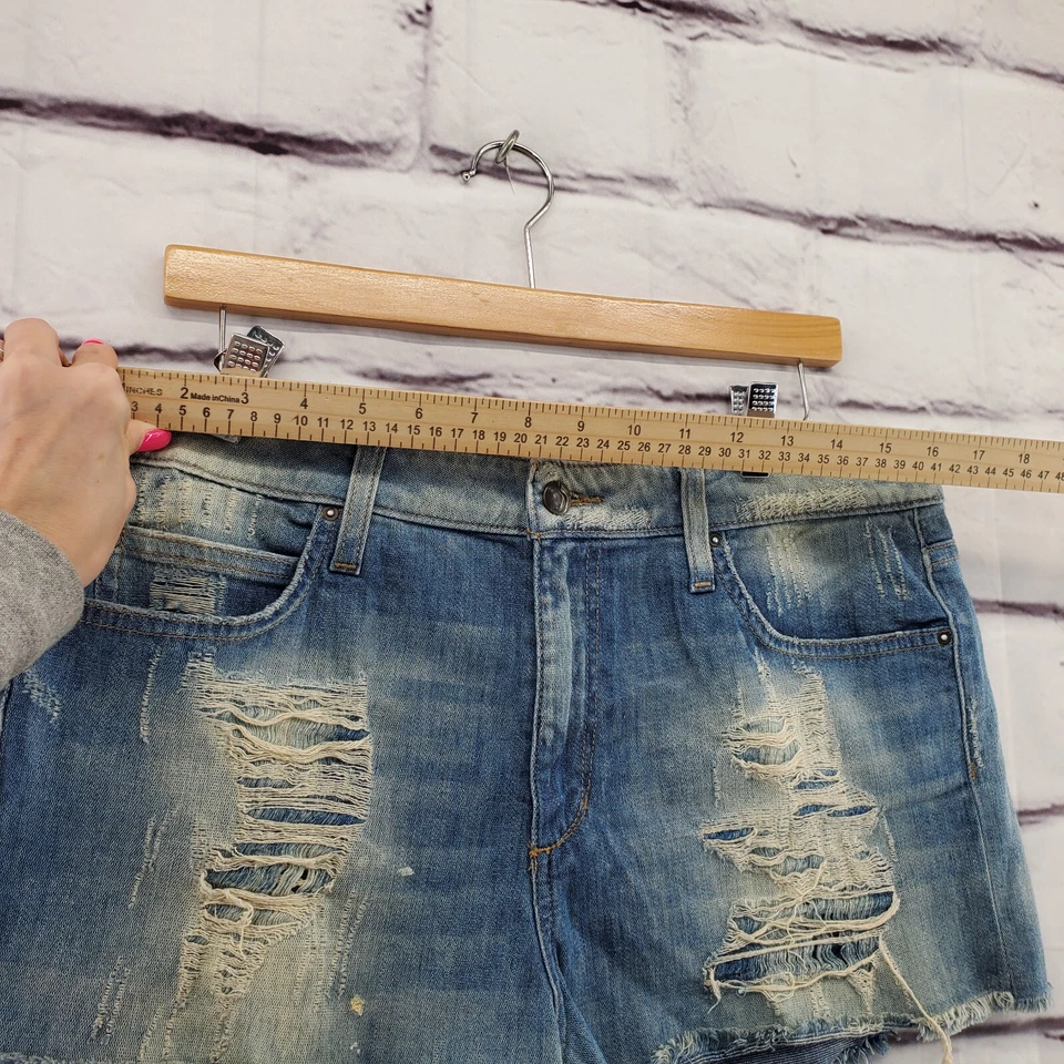 Шорты женские JOES 31 с необработанным подолом искусственно состаренные на молнии средняя стирка винтажные синие - Изображение 2 из 4