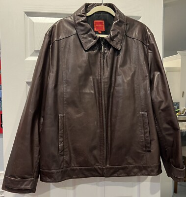 COLE HAAN ブラウン レザージャケット XXL COLE HAAN ブラウン レザージャケット XXL CH カラード レザー
