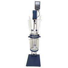110V 5L Double Layer Glass Reactor Chemical Lab Jacketed Glass Reactor Vessel