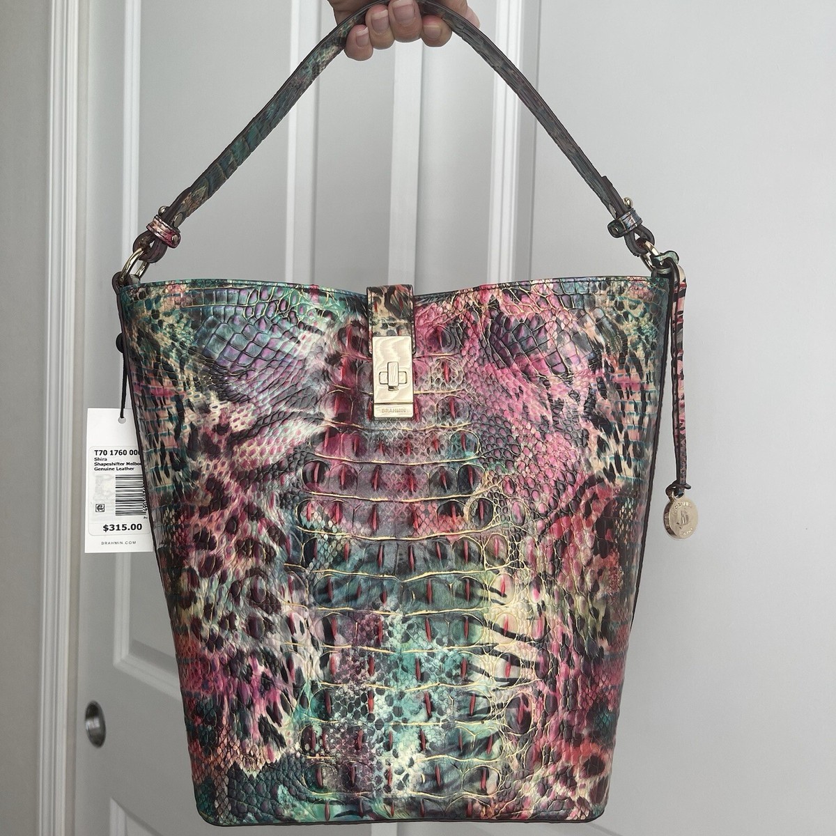 Brahmin Shira Bucket Bag Shapeshifter Vibrant Animal Print